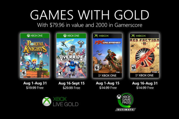 Xbox games with gold: svelati i giochi di agosto